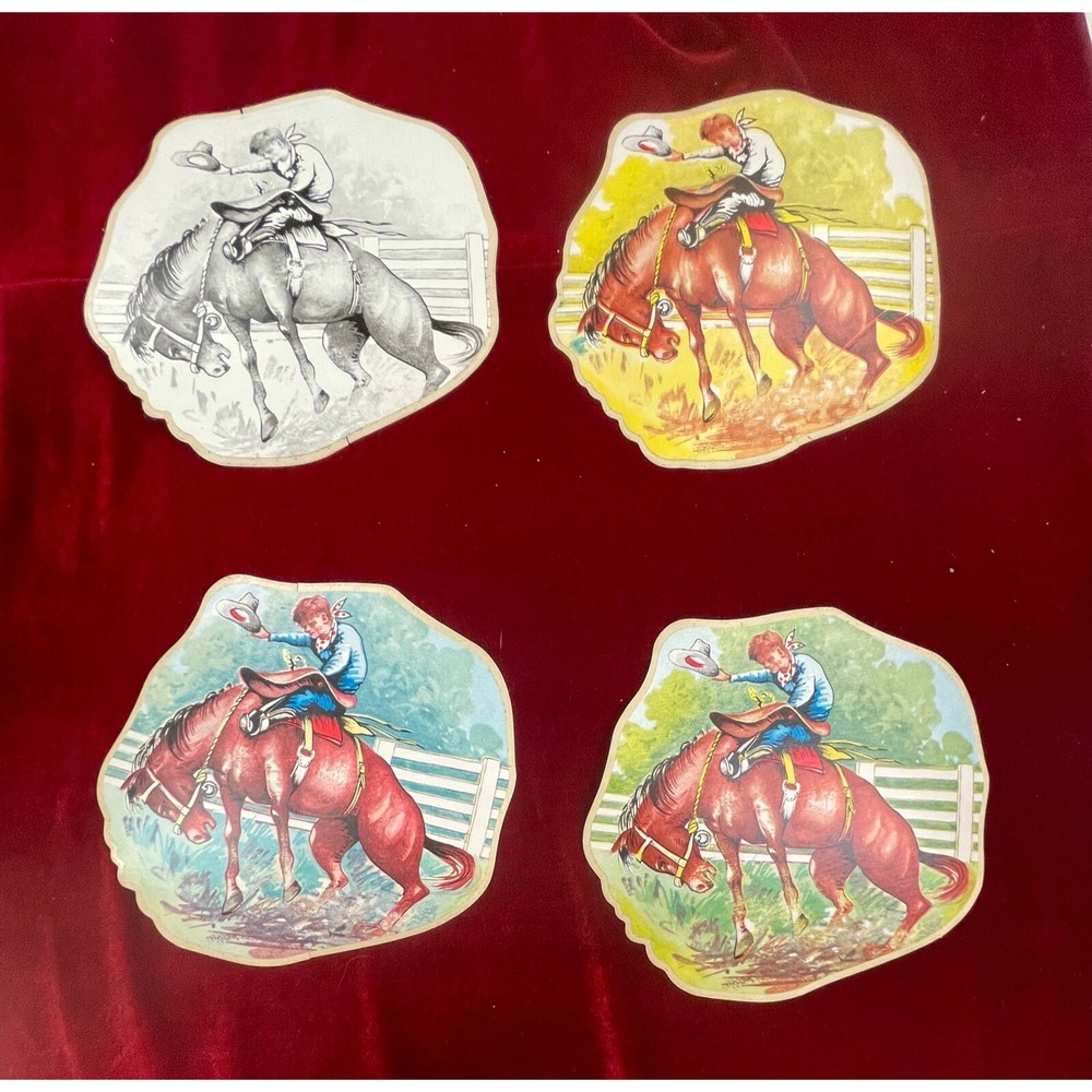COWBOY  1956 Con-Tact Cut-Outs‎ Design Editing Transitions RARE - Picture 3 of 8